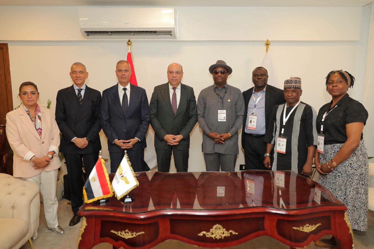 fkeyamo's tweet photo. Yesterday, I held a bilateral meeting with my Egyptian counterpart, Dr. Sameh El-Hefny, Minister of Civil Aviation of the Arab Republic of Egypt, at the sidelines of the ongoing El Alamein International Airshow, in Al Alamein, Egypt. 

We discussed areas of mutual interests to strengthen cooperation in the air transport sector. I used the opportunity to request that Egypt Air should deploy newer aircraft on their Nigerian route, both for their operations to and from Abuja and Lagos. We also agreed to look into our BASA and fine tune it to address present realities. 

The meeting, which formed part of Nigeria’s ongoing efforts to deepen international aviation partnerships, focused on enhancing collaboration between both countries in areas critical to the growth and development of civil aviation.
