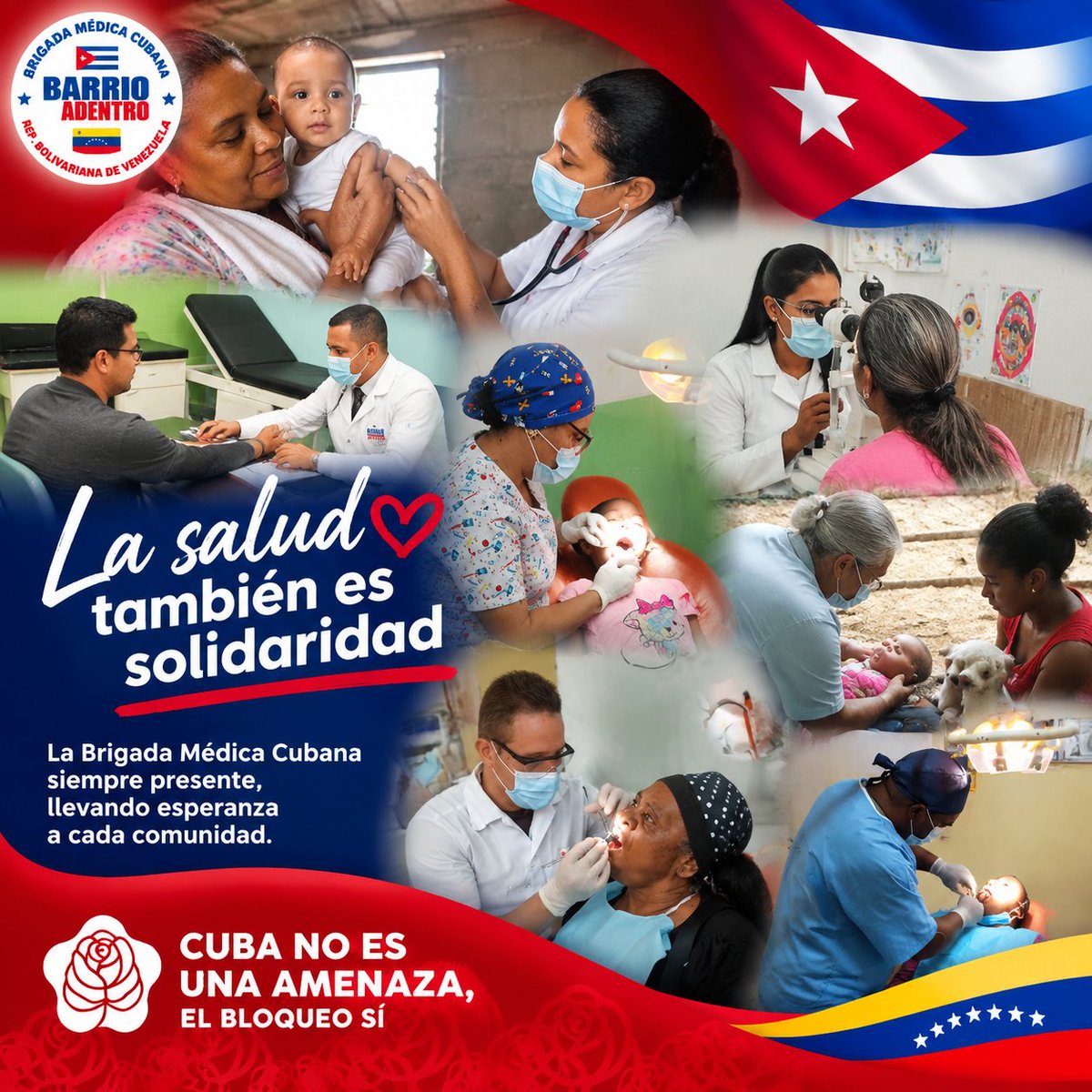 cubacooperaven's tweet photo. 🇨🇺❤️ Mientras algunos levantan barreras, nuestros profesionales de la salud levantan esperanzas. La Brigada Médica Cubana continúa llevando amor, ciencia y compromiso a quienes más lo necesitan.
 El bloqueo no detendrá la solidaridad.
#CubaCoopera https://t.co/cWuiBo1JpU
