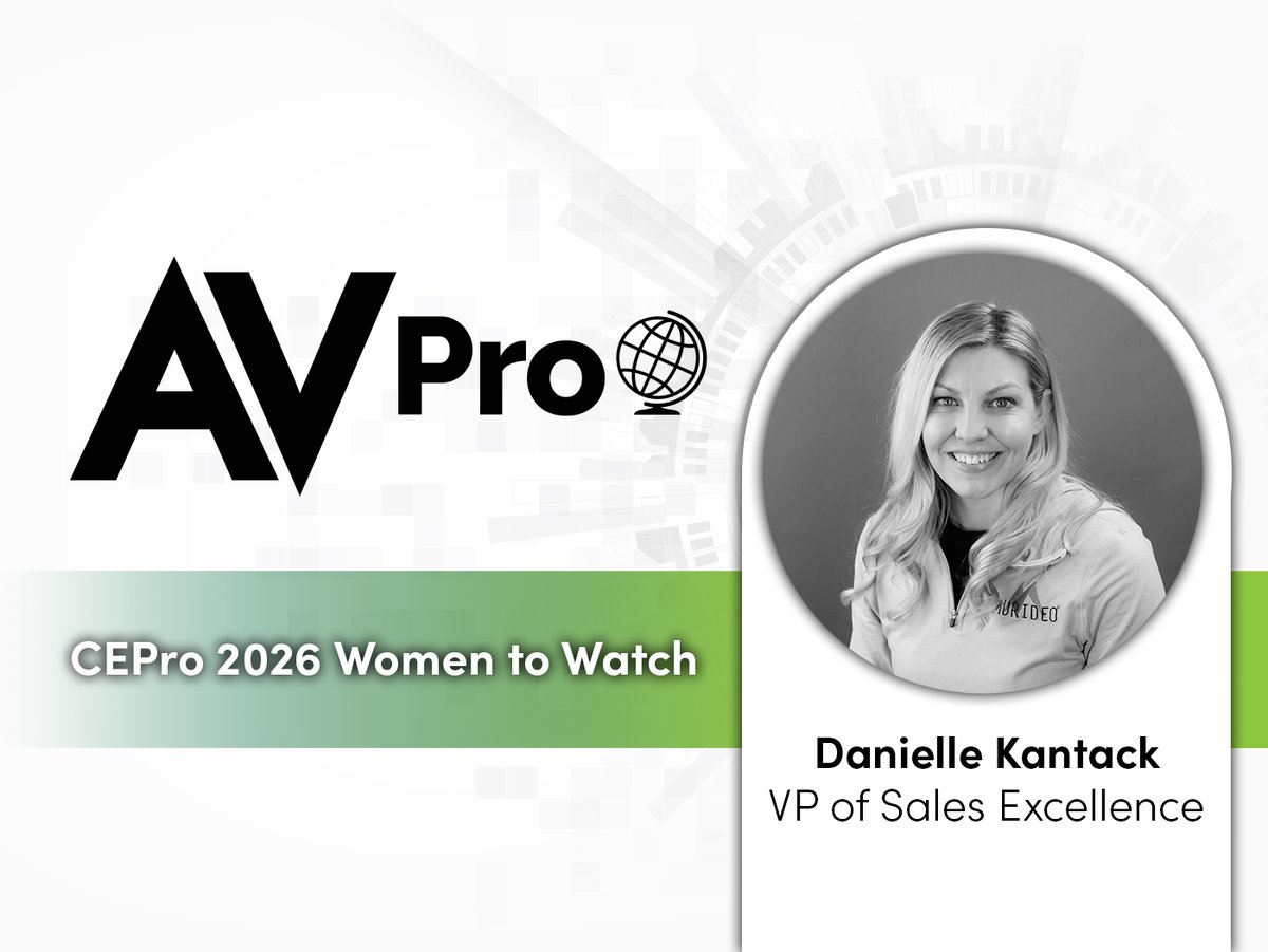 AVProEdge's tweet photo. Proud to share that our VP of Sales Excellence, Danielle Kantack, has been named to the 2026 CE Pro Women to Watch list. Congratulations, Danielle, this recognition is well-earned.

https://t.co/jZDD6edZZO

#AVProGlobal #WomenToWatch #CEPro #CustomIntegration #WomenInAV https://t.co/ROsUMsykyG