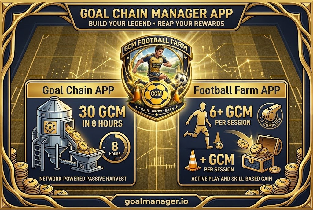 gcmfootballfarm's tweet photo. 🚀 The Time to Earn More GCM Is Now!

⛏️ Earn 30 GCM every 8 hours.
⚽ In Football Farm, earn +6 GCM per training. Do dozens of trainings every day, 💎 collect Diamonds and 🏆 get your football team!

📲 https://t.co/OspiReWD9t

🔥 Mainnet and exchange listings are getting closer. Start collecting as much GCM as you can before the next big step!

#GoalChain #GCM #GCMCoin #FootballFarm #Mainnet #Crypto #Web3 #GameFi