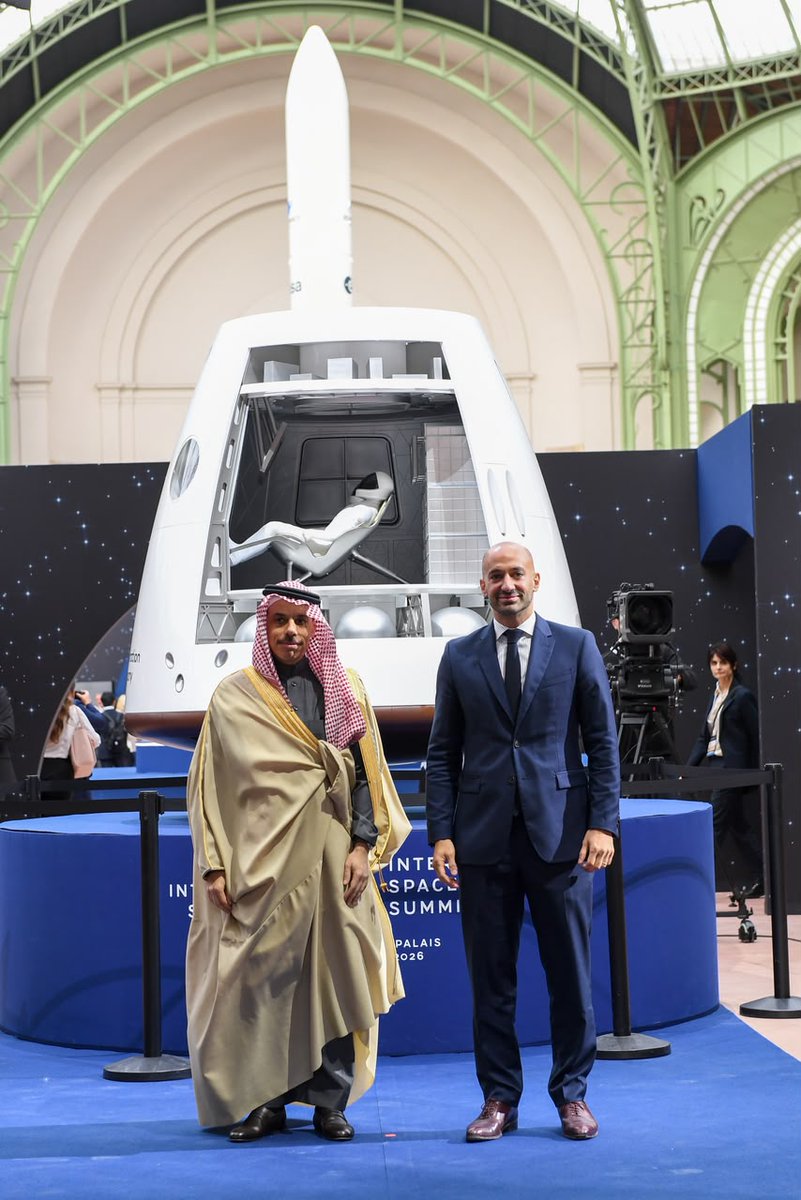 spagov's tweet photo. نيابةً عن سمو #ولي_العهد..
سمو وزير الخارجية يشارك في القمة الدولية للفضاء المنعقدة في باريس.
https://t.co/PBNk69VbMe
#واس https://t.co/wvBa7LnQsb