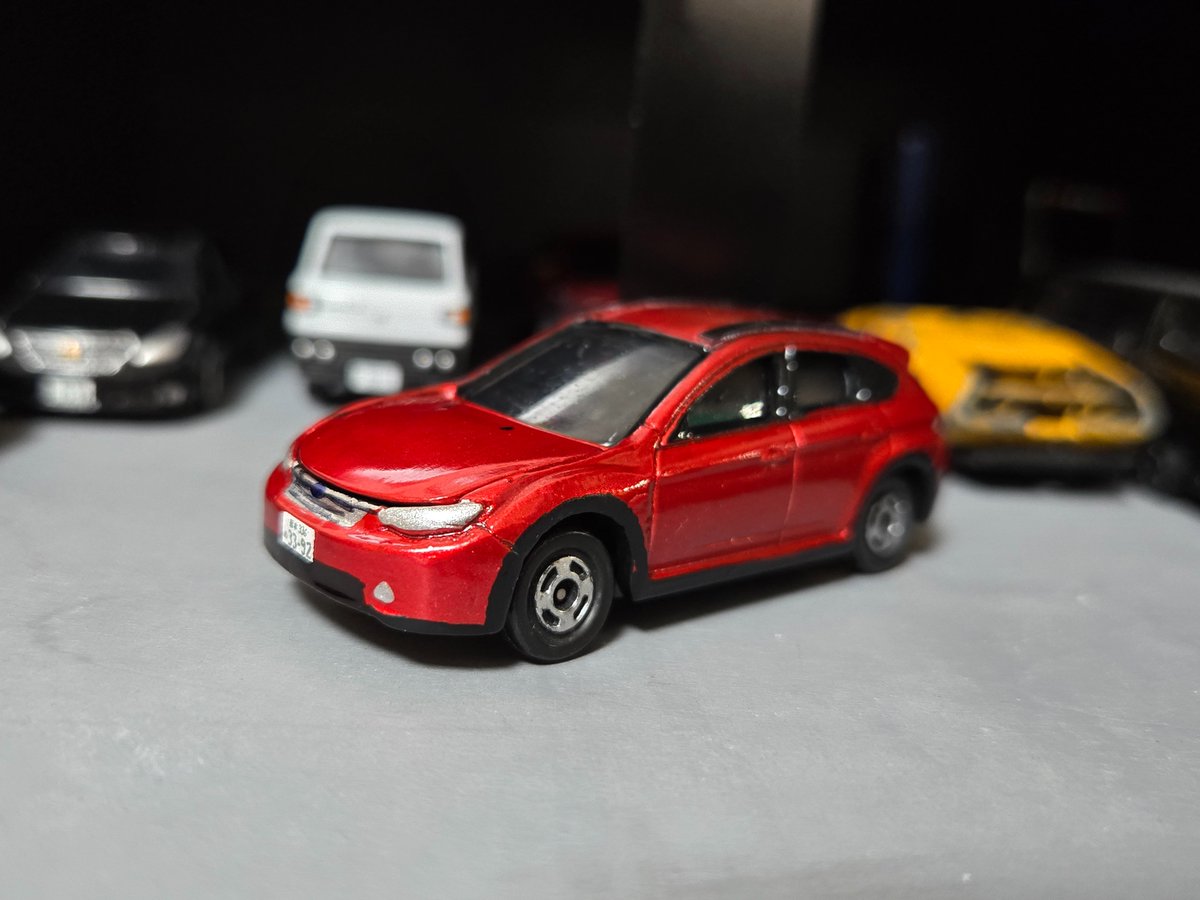 YuItsu11's tweet photo. インプレッサを仕様変更して初代インプレッサXVにしました！
カラーはタミヤのマイカレッドです
ルーフレールはプラ板で自作しました！
��ースは4枚目です～ https://t.co/jXbXHdWPDr