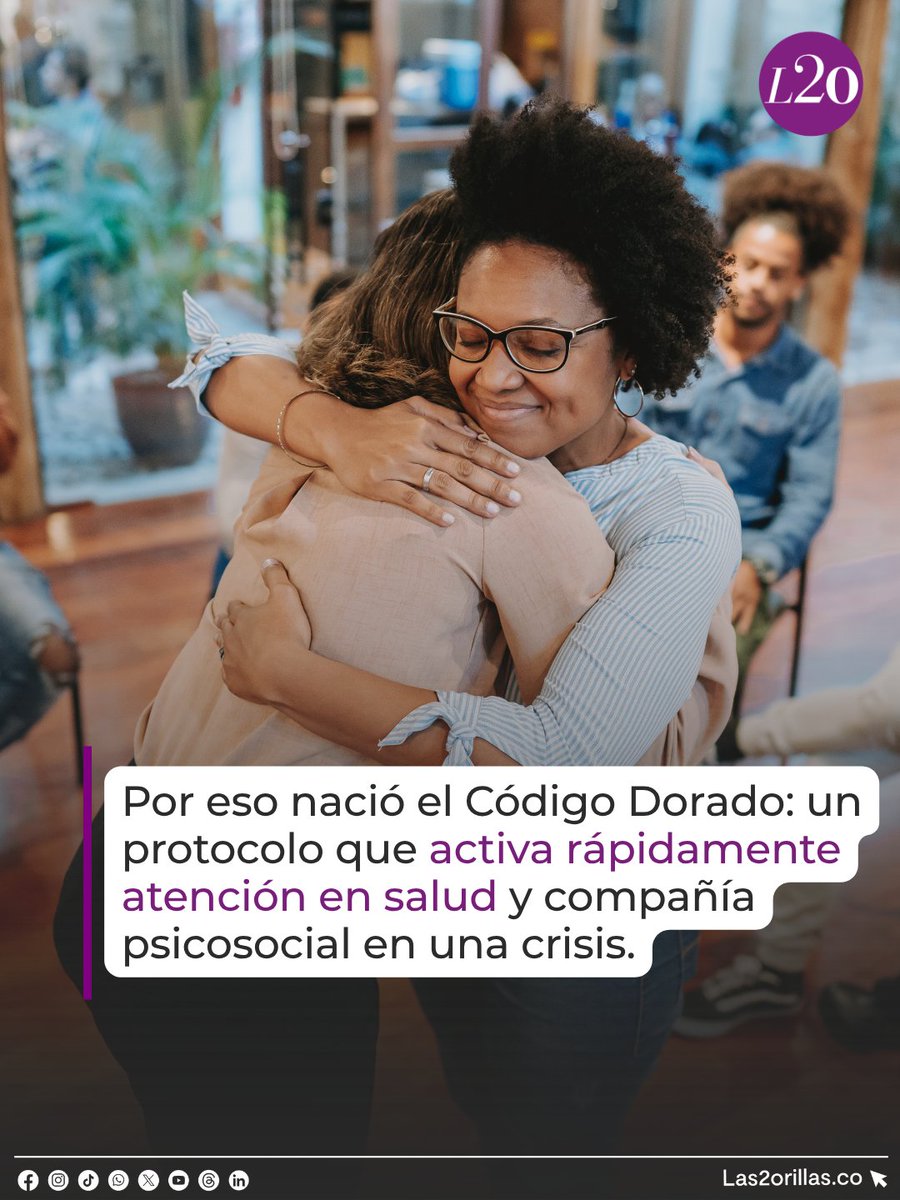 Las2Orillas's tweet photo. 💛 Hablar de suicidio también es hablar de prevención. En Colombia, casi 3.000 personas murieron por esta causa en 2024. El Código Dorado busca activar de inmediato atención en salud y acompañamiento psicosocial para quienes están en riesgo.

La estrategia fue protagonista de “La vida nos une, el cuidado nos fortalece”, encuentro acompañado por @RotorrInnova

💛 Conozca más de este evento en https://t.co/00jF0w7DQV
.
.
.
#Suicidio #SaludMental #CódigoDorado #Rottor #Las2orillas