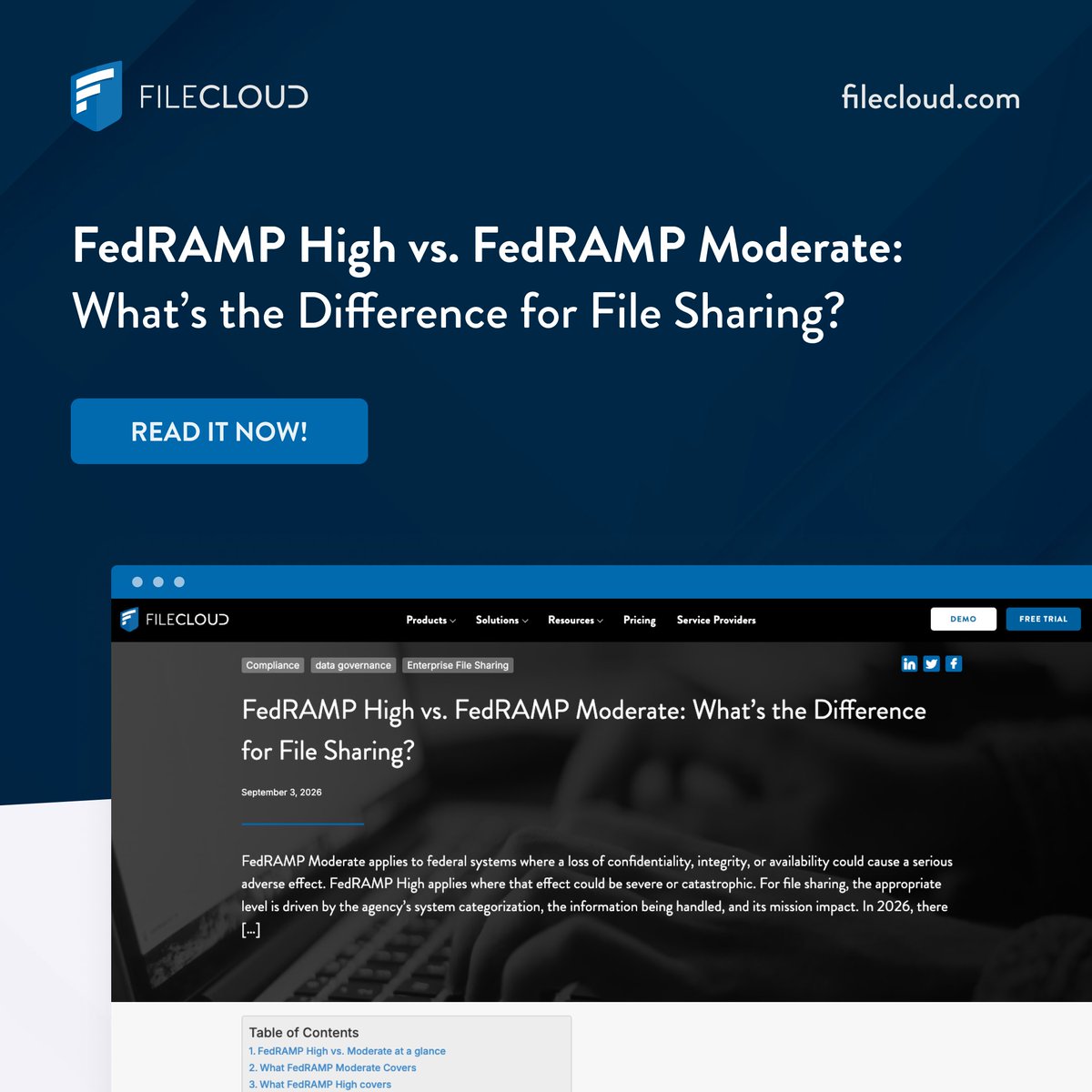 getfilecloud's tweet photo. FedRAMP is changing. Is your cloud provider keeping up? 👀

Choosing the right FedRAMP security level comes down to impact, risk, and mission requirements.

👉 Read our latest blog to understand the key differences between FedRAMP High and Moderate: https://t.co/xas0N5btFV https://t.co/N1jxGm8vhy