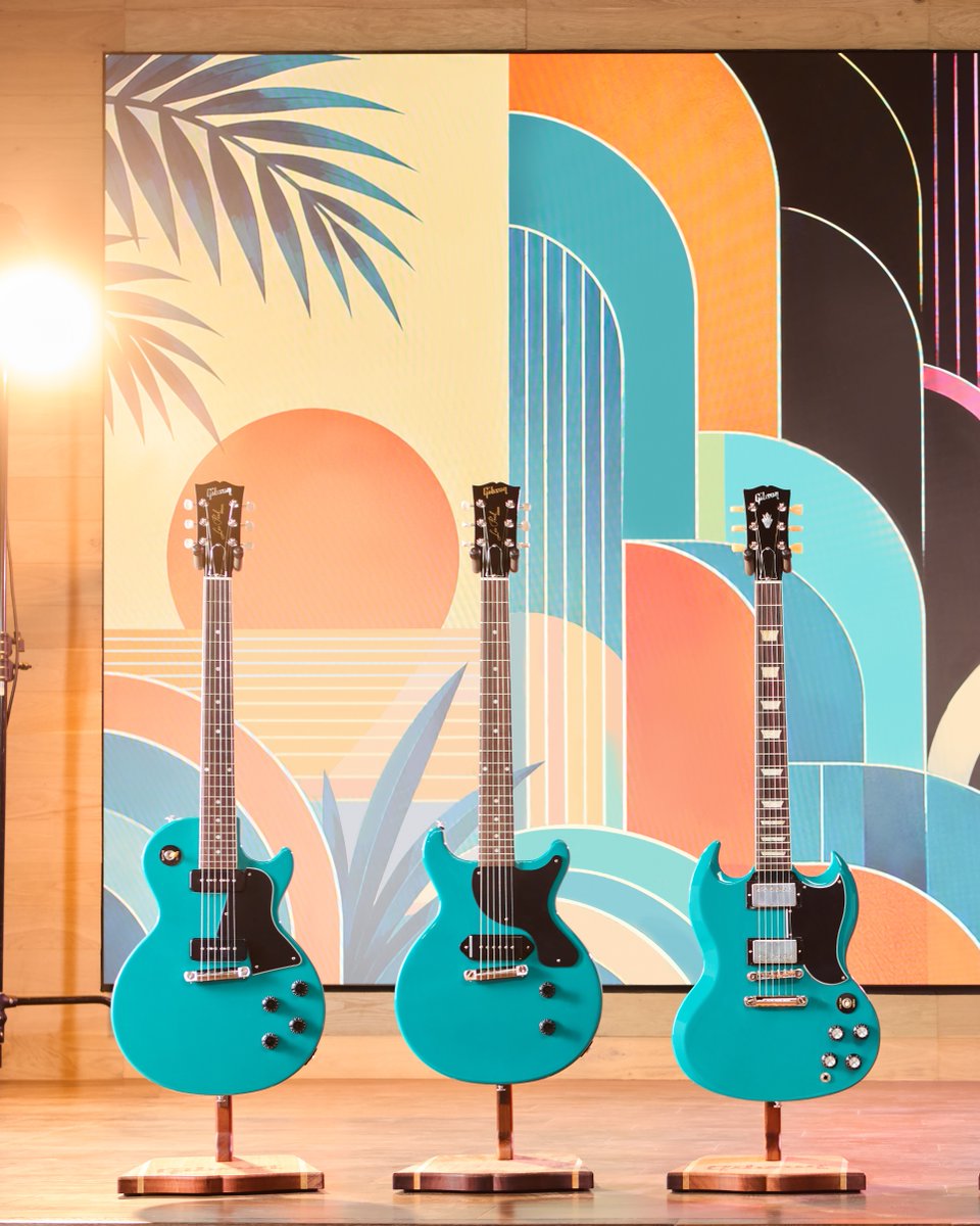 gibsonguitar's tweet photo. The Gibson Garage Miami is officially open! To celebrate, we've created an exclusive collection inspired by the colors and energy of the city. 🌴

Available in Miami Blue and Miami Pink, these special editions bring a fresh twist to the Les Paul Special, Les Paul Junior Double Cut, and SG Standard '61.

Get yours now, online and at Gibson Garage Miami.

Learn more: https://t.co/gNlljgkdAV