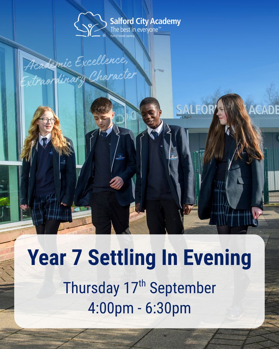 SCA_Community's tweet photo. Calling Year 7! 📣

Year 7 Settling In Evening is coming up next week on Thursday 17th September. This event is designed for parents/carers and students.

👨‍🏫 Meet form tutors
❓️ Ask questions
🏫 Learn about the transition to secondary school
☕️ Refreshments

#WeAreSCA https://t.co/3tpsWhQFxY