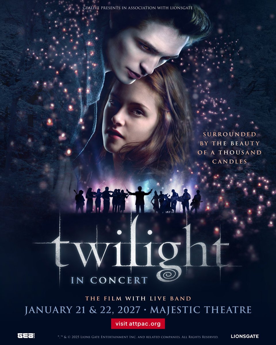 ATTPAC's tweet photo. ✨ ON SALE NOW! 📣 

🧛🏻 @Twilight in Concert | 📅 Jan 21-22 

🐾 Marvel Studios' @theBlackPanther in Concert | 📅 Feb 17
---
📍 Majestic Theatre
🎟️ Get tickets 🔗 in BIO! https://t.co/wZJoCILYOa