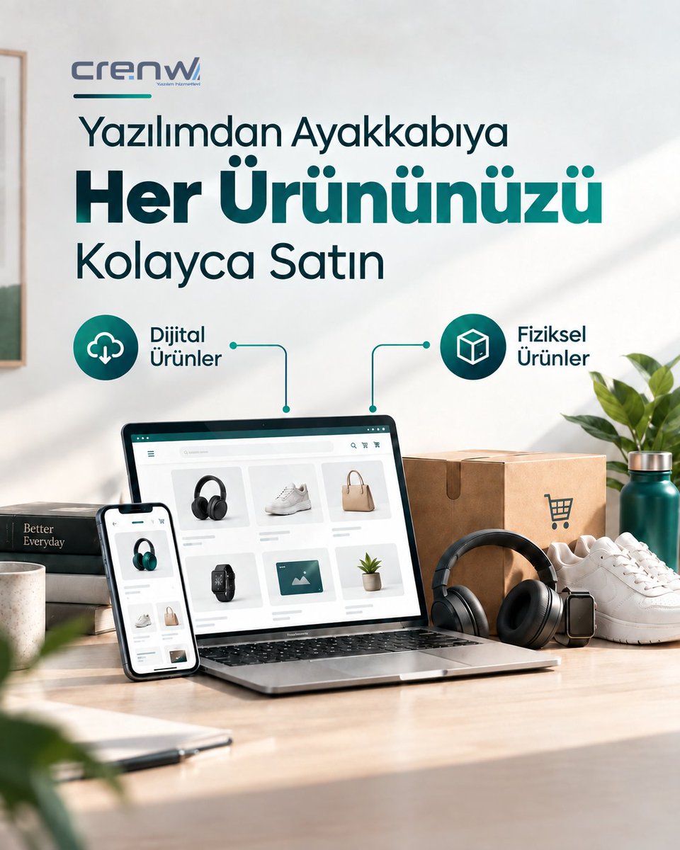 crenwnet's tweet photo. Yazılımdan ayakkabıya, her ürününüzü kolayca satın. 🛒✨

E-Ticaret paketlerimizle dijital ve fiziksel ürünlerinizi tek platformda yönetin, satışlarınızı büyütün.

���� Hemen başlayın, farkı görün!

#Crenw #Eticaret https://t.co/ebQ3Ckh9Lq
