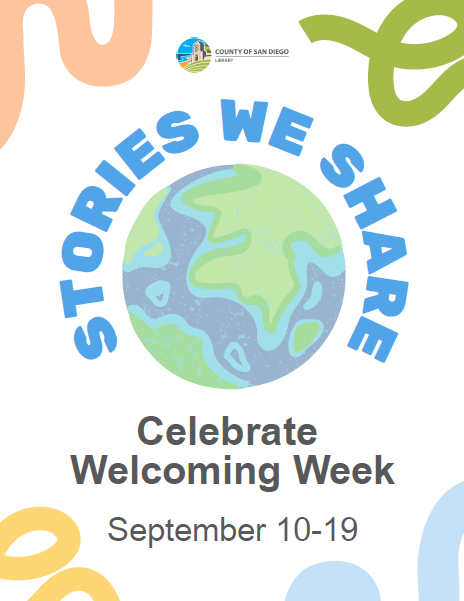 SDCountyLibrary's tweet photo. Celebrate Welcoming Week. Welcoming Week happens on September 10-19, 2026 with the theme of Stories We Share: The Courage to Connect.

Welcoming Week connects families of all backgrounds by celebrating the values of welcoming and inclusion. See https://t.co/AUSuSb3wsh for more. https://t.co/0RPtzvvuiw