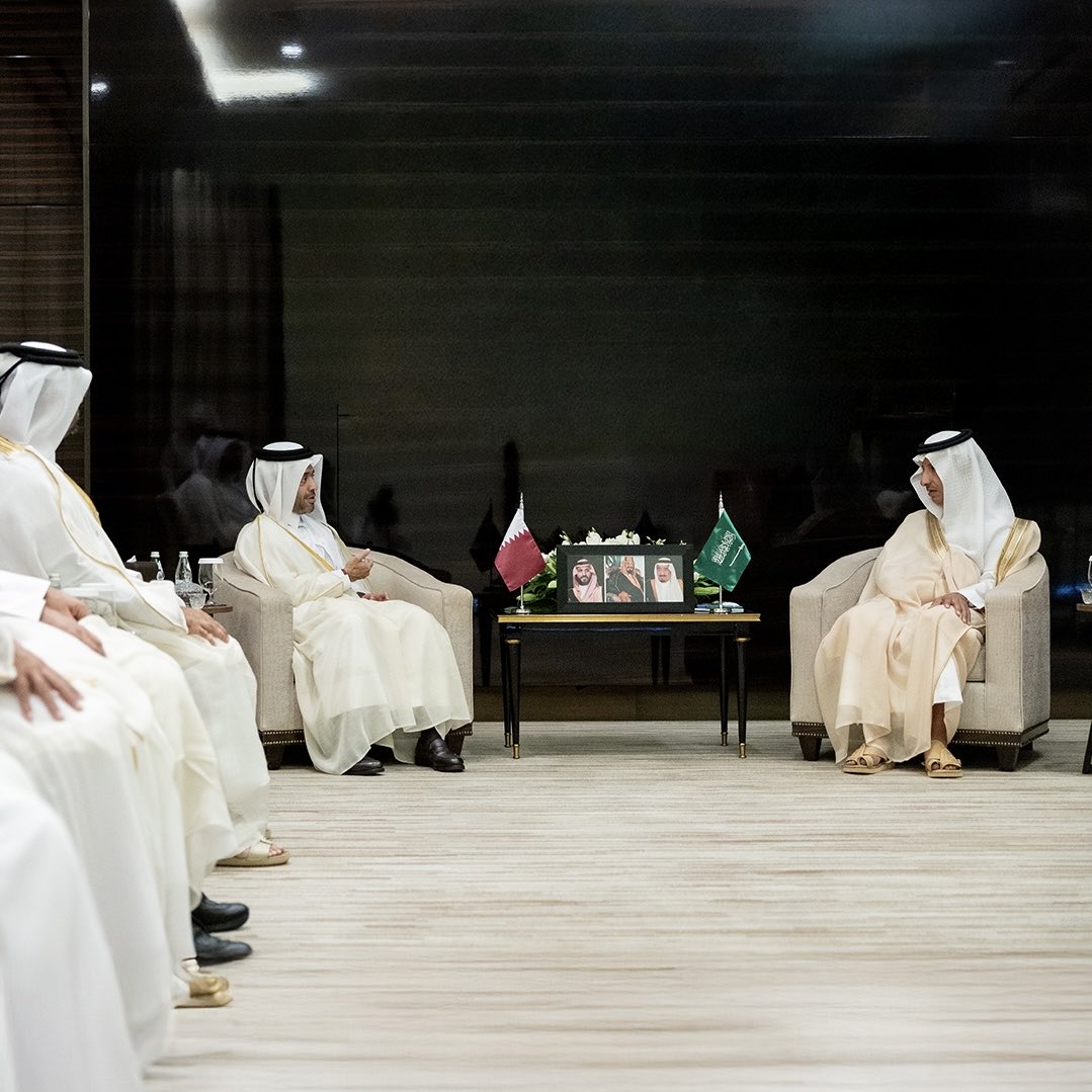 qatartourism's tweet photo. H.E. Mr. Saad bin Ali Al-Kharji, Chairman of Qatar Tourism, met with H.E. Mr. Ahmed bin Aqil Al-Khateeb, Minister of Tourism of the Kingdom of Saudi Arabia, on the sidelines of the 10th Gulf Cooperation Council (GCC) Ministerial Meeting for Tourism Officials. 

#QatarTourism https://t.co/AEREGg7UTp