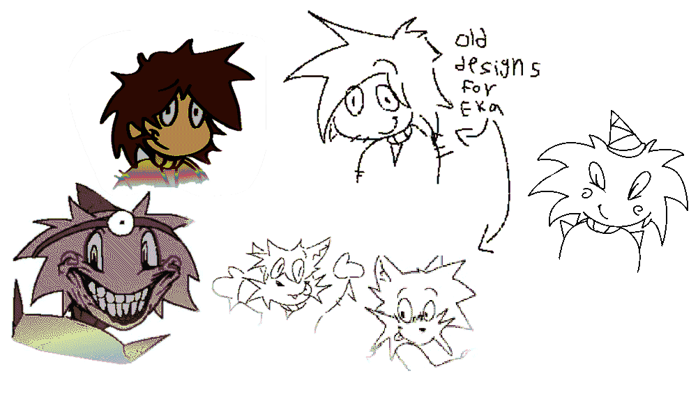 vibingleaf's tweet photo. Eka stays in FUNHOUSE but honestly he's been a childhood character of mine and I really want to expand more upon him outside FUNHOUSE honestly... Just unsure how to exactly do it since FUNHOUSE'S what he's most known for!

He has a years long history and many designs... Hmmm https://t.co/z6pemr8Sle