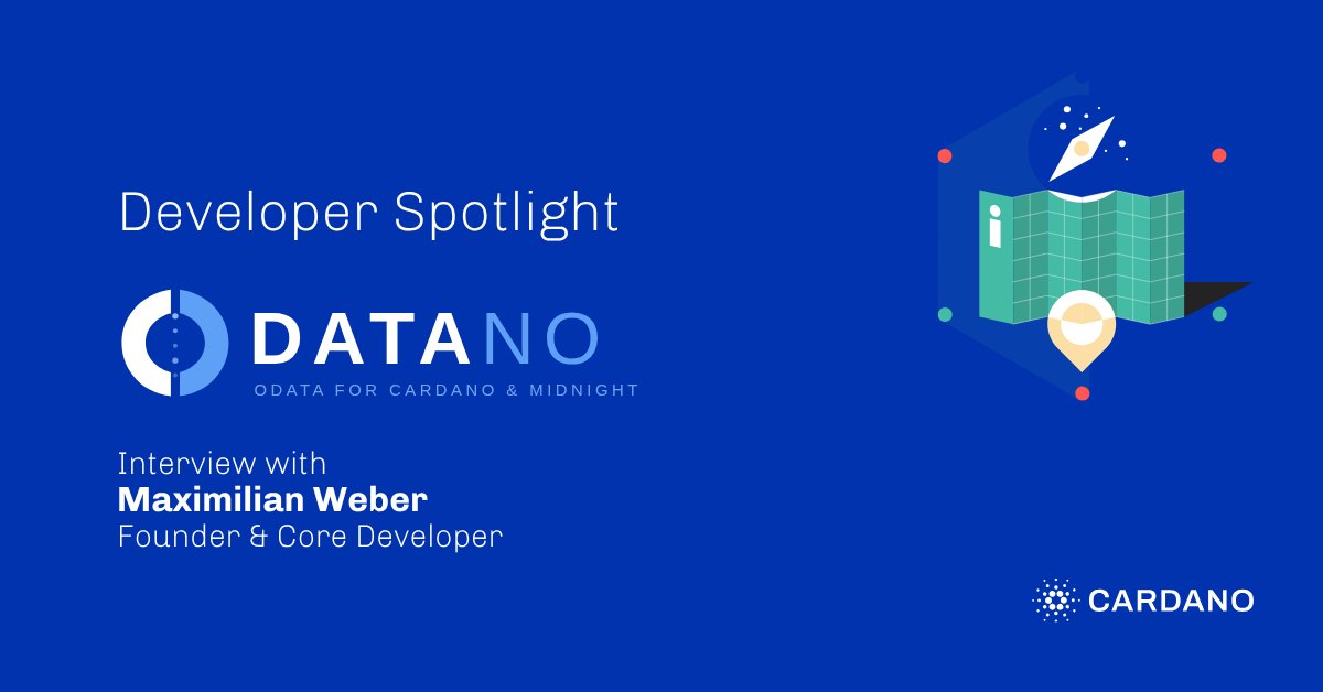 Cardano's tweet photo. In the latest Developer Spotlight, Maximilian Weber (@maxalexweber), Founder and Core Developer of ODATANO, shares how his background in SAP development and decentralized systems led him to explore how Cardano could fit into the enterprise world.

Learn how ODATANO makes Cardano accessible through OData, helping SAP developers interact with blockchain infrastructure using standards they already know.

Max also takes us through projects like TRACE and QUANTIX, showing how Cardano can support supply chains, procurement, and enterprise data, while sharing what still needs to happen for broader enterprise adoption.

Link to the full interview below 🧵👇