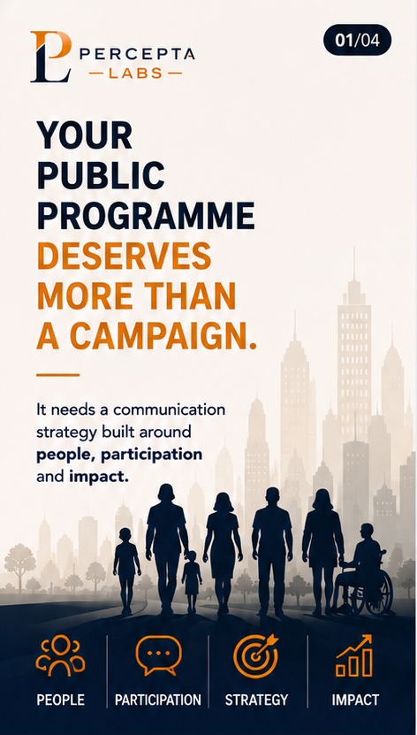 wordpluslight's tweet photo. A great policy can still underperform if people don't understand it. That's why public communication is bigger than campaigns.

Listen. Understand. Strategise. Engage. Measure.

Don't just communicate a programme.
 Build participation!
#PerceptaLabs #StrategicCommunication https://t.co/DsR293kXyb