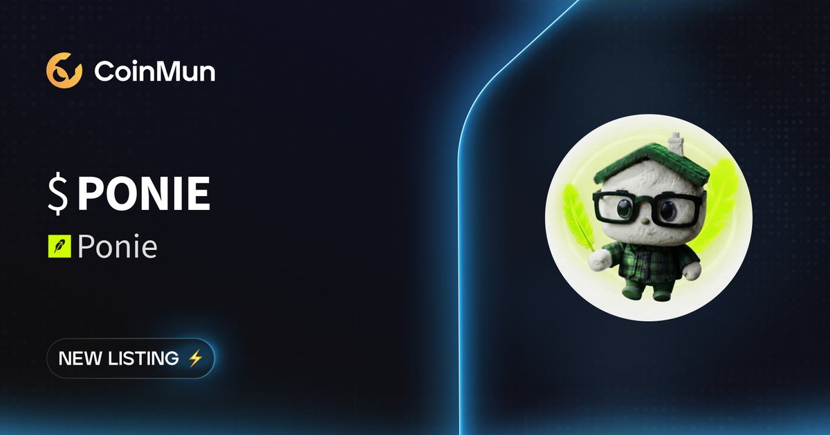 coinmun's tweet photo. ⚡️ New Listing @PonieThePon ⚡️

$PONIE Ponie is now listed on CoinMun.

Market Cap: $220,200

🚀 Discover here: https://t.co/tfk49hNUUo

#NewListing #CoinMun #Robinhood #Crypto https://t.co/B1cvklh3rB