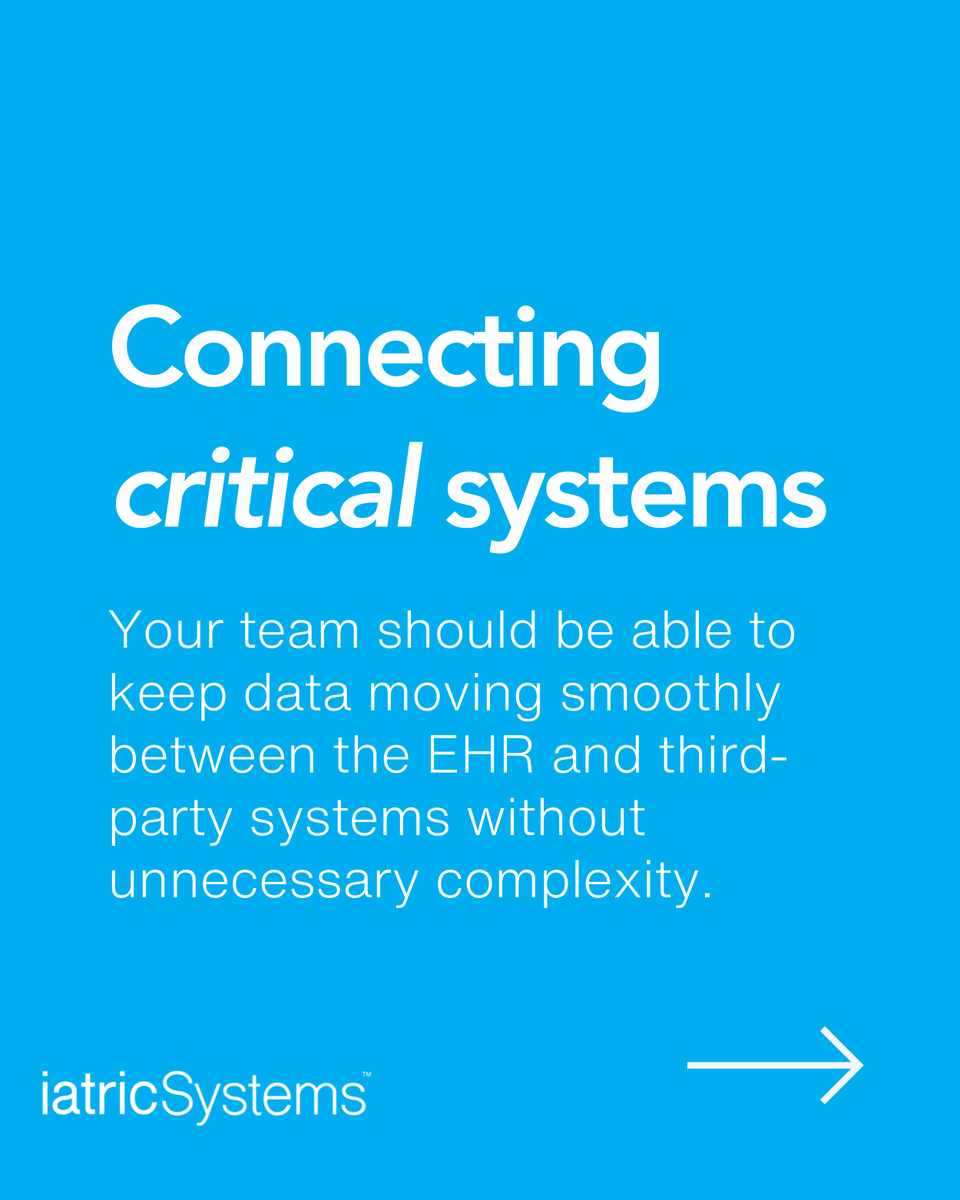 IatricSystems's tweet photo. IT Directors play a pivotal role in keeping healthcare systems connected. See how EasyConnect Jaguar™ can help simplify interface management and scale integrations as your environment evolves.

Check it out here: https://t.co/ky7B6yvYaa https://t.co/x1c3T5t38r