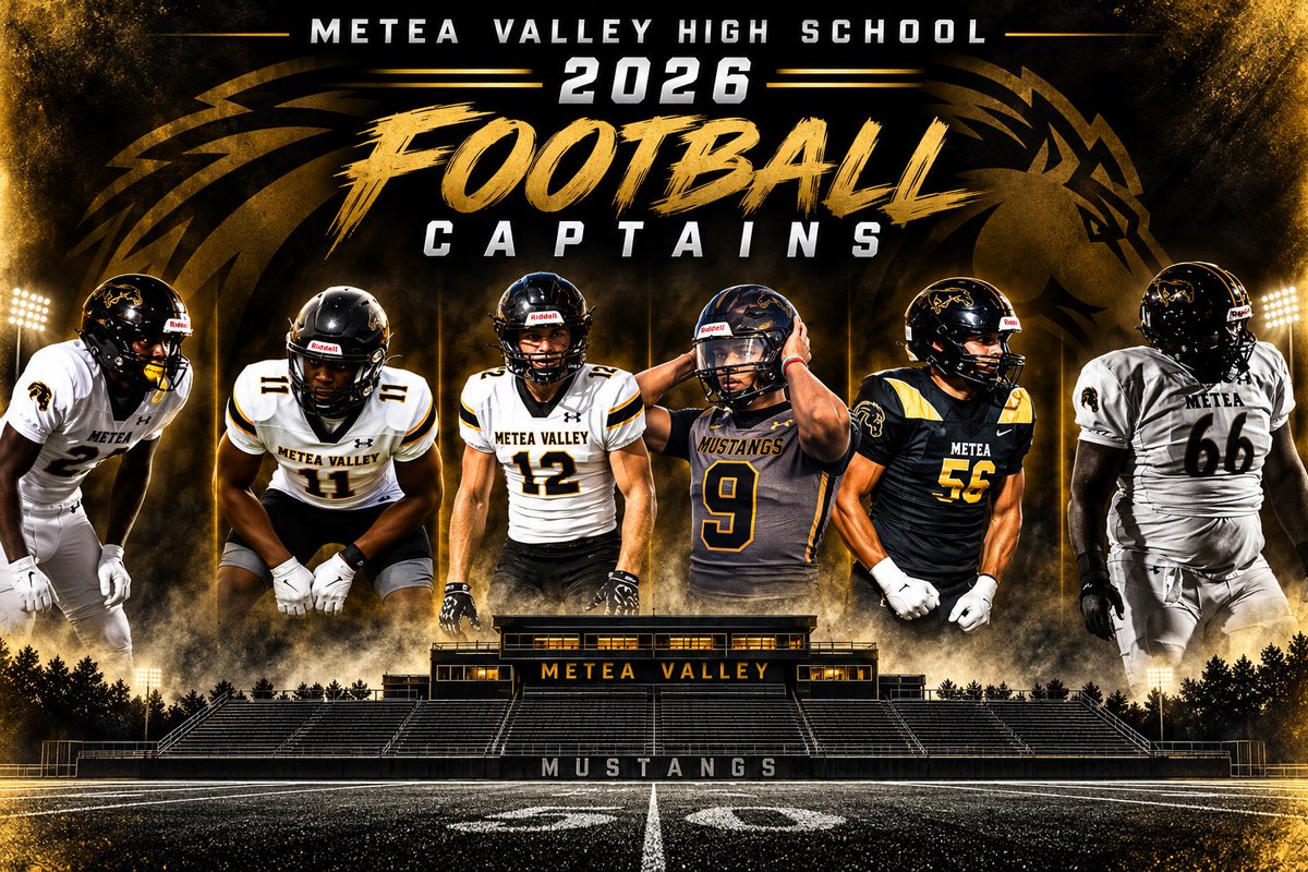 MeteaValleyFB's tweet photo. 2026 captains!

Iggy Amorrortu QB JR
Tre Jordan DE OL JR
Noah Douglas RB LB JR
Carl Harris OL SR
Charlie Larson WR DB SR
Tito Ajibola TE LB SR https://t.co/097NlZBpbz