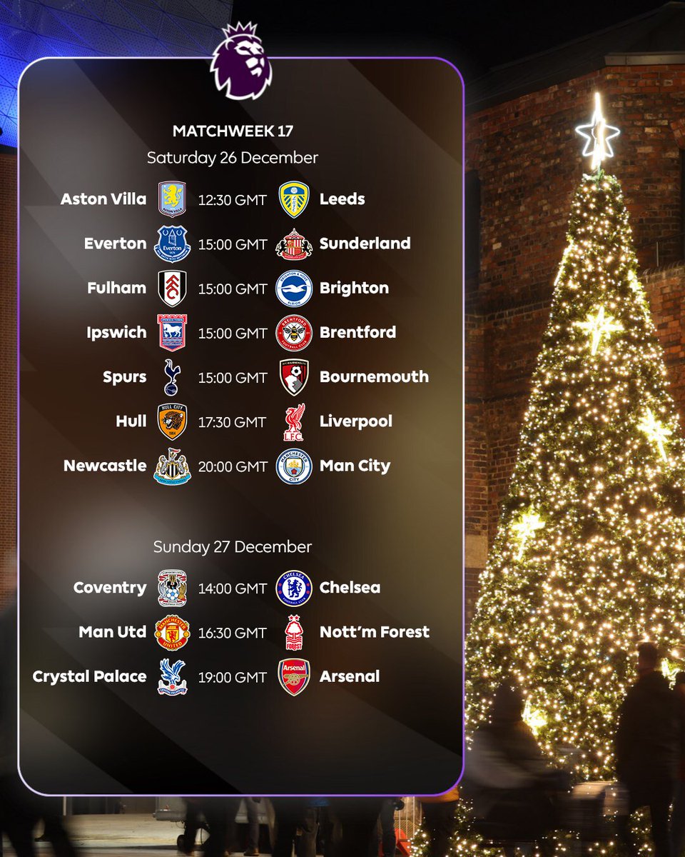 Non-stop entertainment 🤩 View the Premier League's full festive schedule here 👉