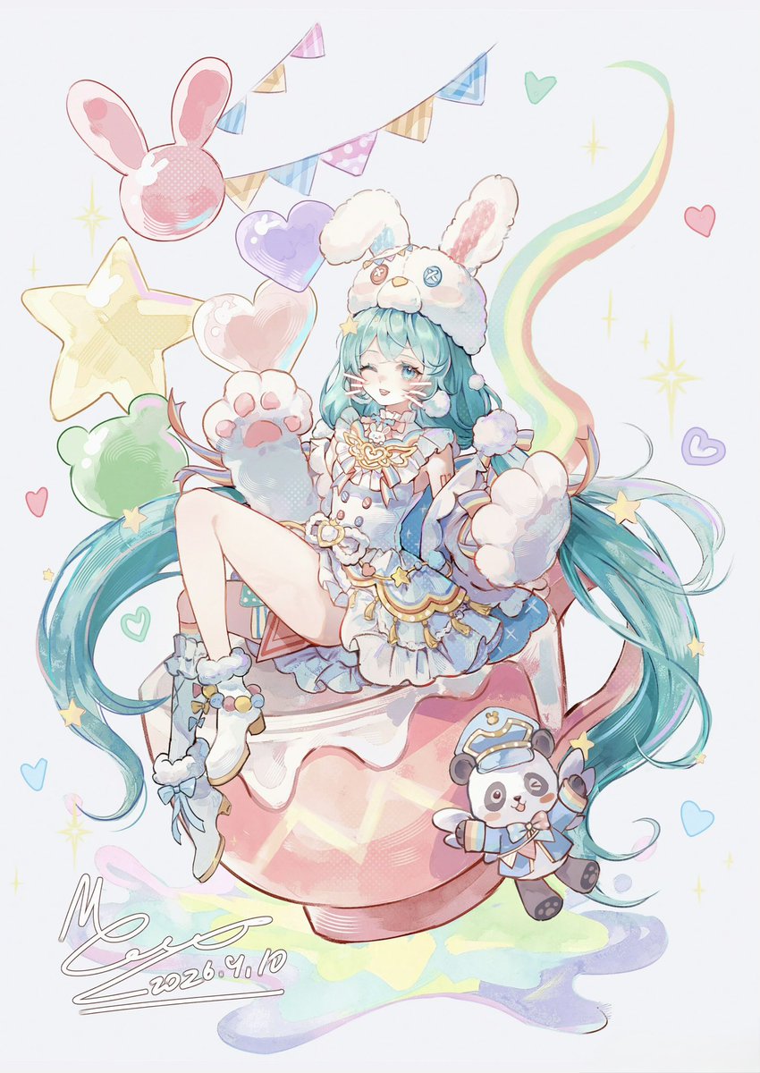 memoryforsleep's tweet photo. 🐰 ✨ 兔兔嘉年华miku  ✨ 🐰
 #初音ミク https://t.co/rSzE4TpZnX