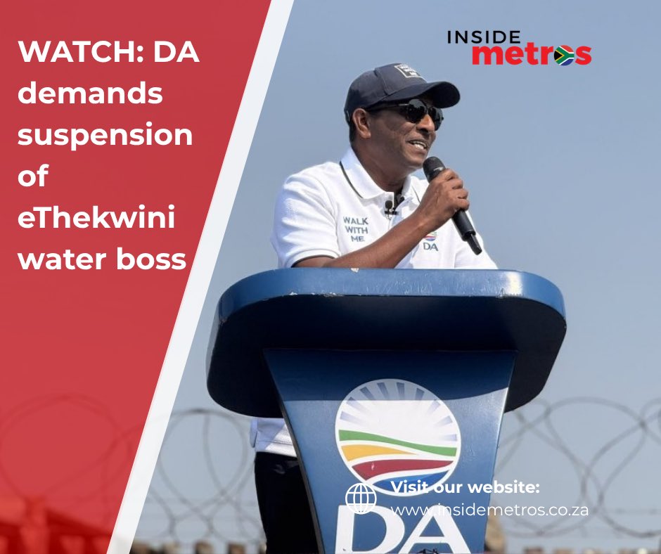 insidemetrosza's tweet photo. The #DA in KwaZulu-Natal has called for the immediate suspension of #eThekwini Executive Director for Technical Services #EdnickMsweli. Weak leadership is responsible for the city’s worsening water crisis.
Read more on https://t.co/ra5PeifxdZ
#insidemetro #southafricannews #kzn https://t.co/NoIhZzuPny