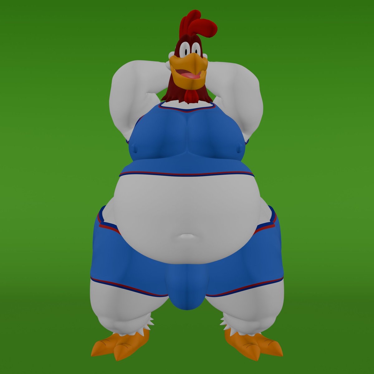 WingeDelivery's tweet photo. It’s been a while since my last post, work during the last week of summer was exhausting. In my free time, I started modeling Foghorn Leghorn. I still haven't been able to go see Coyote vs. ACME yet. I based this on the drawing by @Extra_Huge_Bob on their FurAffinity (https://t.co/3wKvV1V0JH)
