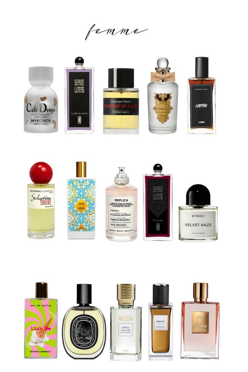 dulcetlibra's tweet photo. fragrances that are very butchfemme from a perfume enthusiast 🪽 https://t.co/ezVSzMC8Cw