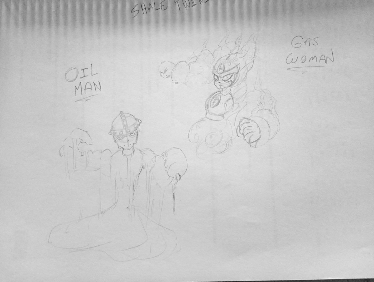 RandombluesART's tweet photo. Some Robot master concepts I made.

Featuring:

Shale Twins (Oil Man &amp; Gas Woman)

Flint Man

Fracking Man https://t.co/R2AuDs8ehL