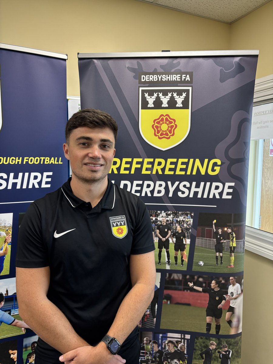 DerbyshireFA's tweet photo. 👋 Welcome to Derbyshire FA, Martin Beard!

We’re delighted to welcome Martin as our new Referee Development Officer.

Martin has been refereeing since the age of 14 and has been affiliated with Derbyshire throughout his refereeing journey. He is currently a Level 3 referee, having previously operated as an Assistant Referee within the professional game, and now specialises as a Step 3 and 4 referee within the non-league pyramid.

Alongside his on-field experience, Martin has worked as a referee developer and mentor, while his background as a teacher brings a wealth of experience in education and supporting the development of others.

Welcome to the team, Martin! ⚽
