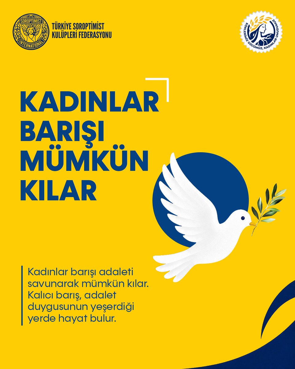 Soroptimist_tr's tweet photo. Kadınlar barışı bilgelikle, dayanışmayla ve adaletle mümkün kılar. 🌿

Bilgelik; çatışmanın değil, ortak aklın ve diyaloğun yolunu seçmektir. Deneyimlerden öğrenmek, farklı sesleri dinlemek ve ��özüm için birlikte düşünmektir.

Dayanışma; gücümüzü paylaşmak, birbirimizi + https://t.co/zXr86Tow2j