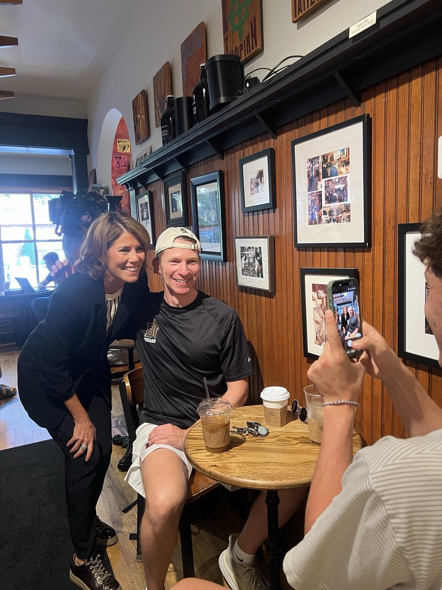 HelenaBFoulkes's tweet photo. Great start to the morning thanking voters for their support and talking with reporters about my vision for change and creating a Rhode Island that works for everyone. Thanks to Coffee Exchange for the warm welcome!! https://t.co/C3IeOFywxE