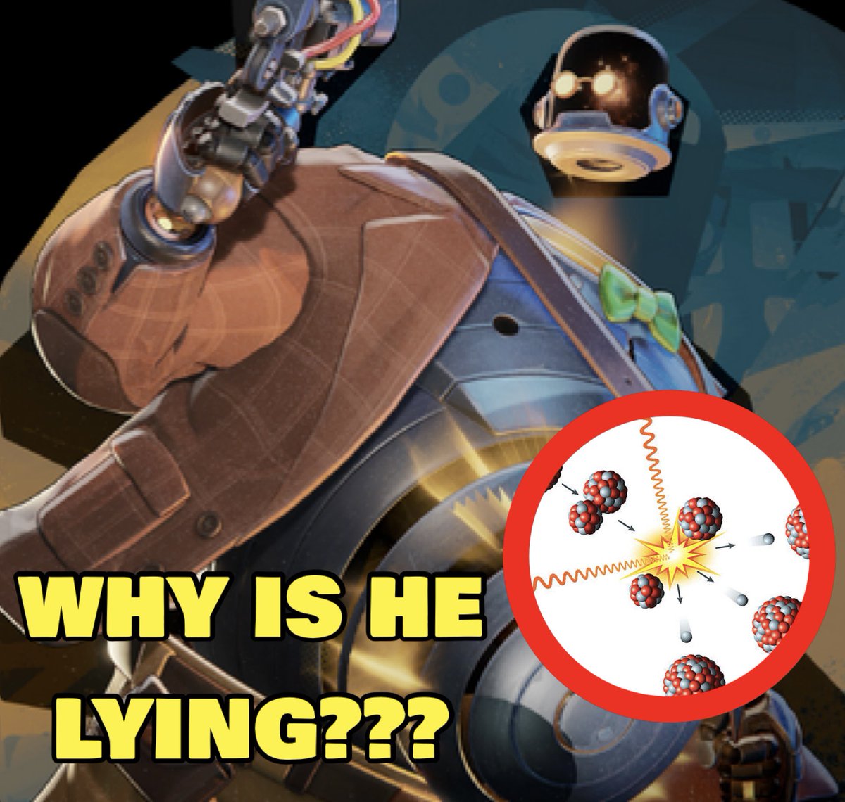 GripAshford's tweet photo. DEADLOCK LORE CONTROVERSY🚨

Is Professor Dynamo a FRAUD⁉️

While using Quantum Entanglement, he confidently states that they “can’t shoot an atom.”

Deadlock likely takes place around 1950, SEVERAL YEARS after nuclear fission was discovered. 

Where did this FUCKER get his PhD⁉️ https://t.co/7DRYkptyQr