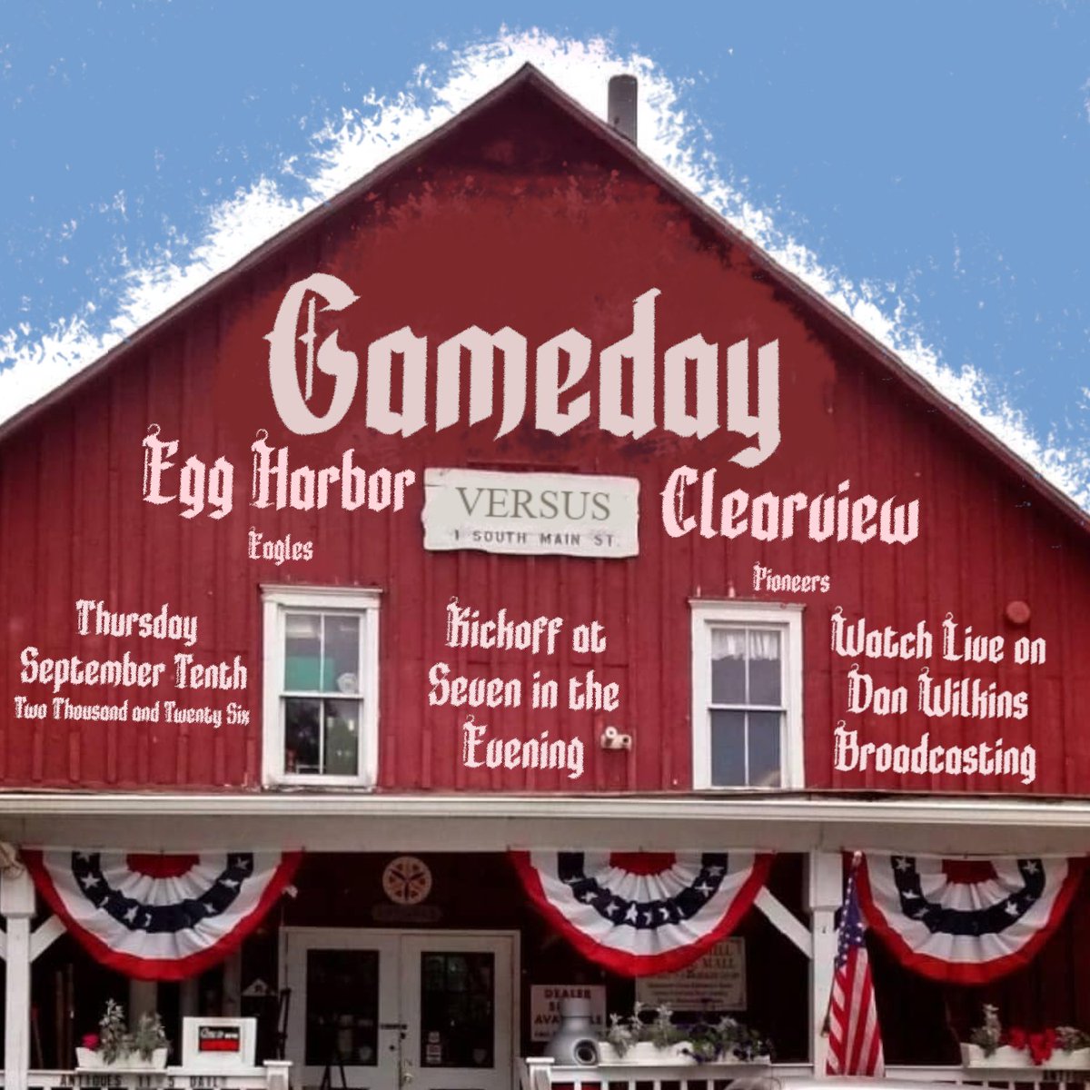 DWBroadcasting's tweet photo. Ye old football in the town square.
🏈EGG HARBOR vs CLEARVIEW
⏰7:00pm
🏟️Riordan Field
🎙️Rob Christ, Dan Wilkins
📺https://t.co/62uOvu8GdJ
#DWBroadcasting https://t.co/lQXRI67Nnb