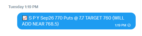 DayTradersGroup's tweet photo. Our $SPY 770 puts #swingtrade now worth $1,350/contract from $770 (per put contract)

Price likely to stabilize near 758 for the next leg higher? https://t.co/H39zZuArzL