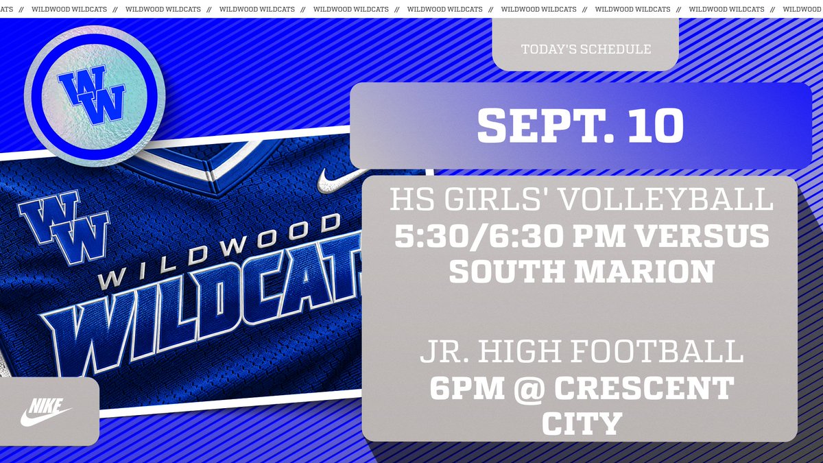 WMHSWildcats's tweet photo. 🎯 IT'S GAMEDAY! The Wildcats are locked in and ready to compete today. Come support your team! Built Different. Built Wildwood. #DubsUp https://t.co/5AvalhGLYN
