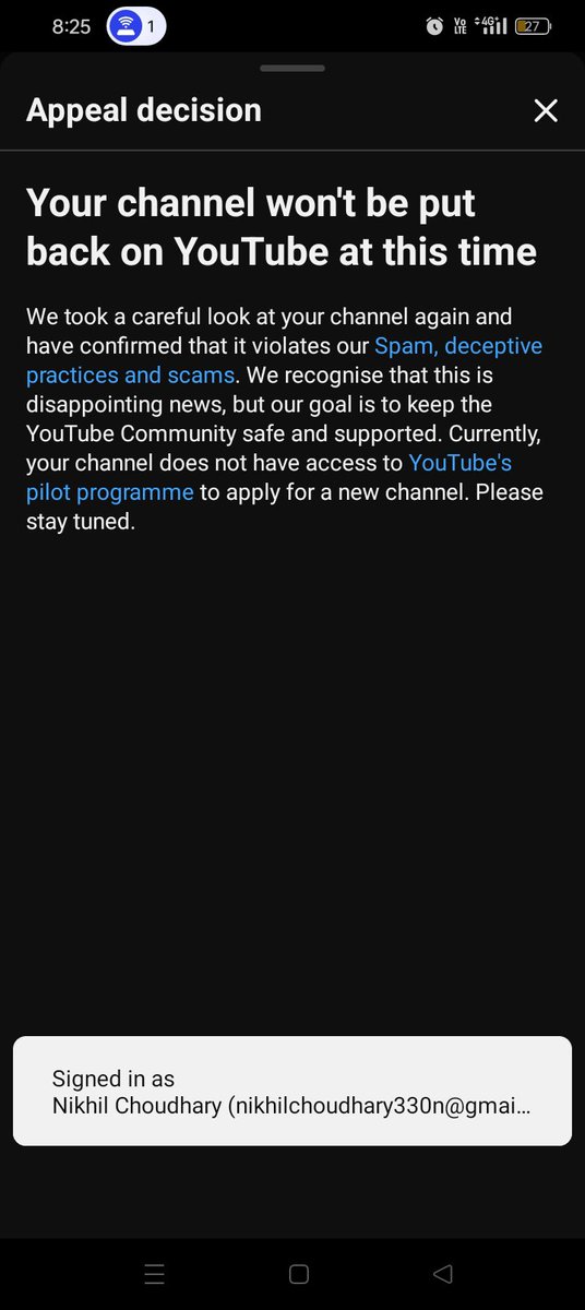 DiyaParmar13's tweet photo. @TeamYouTube My channel was terminated for “Spam, deceptive practices and scams.” My appeal was rejected, but I respectfully request any further review available. I never intended to deceive or scam viewers and will fully follow YouTube’s policies. Please help. 🙏
@TeamYouTube https://t.co/ExQSiAcXHG