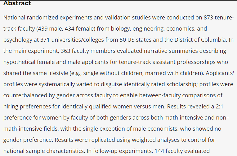 MetricReject's tweet photo. >highly competitive
>looks inside
>2:1 preference for female applicants over equally qualified male counterparts in every field
>the text still doesn't turn green https://t.co/SkpYHzVFcH