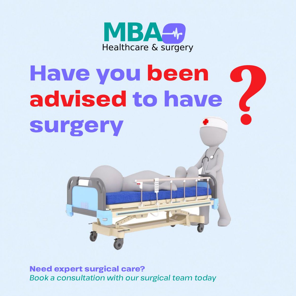 mbasurgery's tweet photo. Need expert surgical care?
Book a consultation with our surgical team today.
#surgery https://t.co/9110s3PGi3