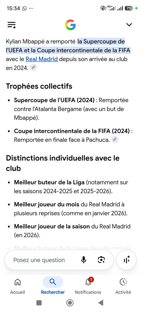 mobdiken's tweet photo. @Absolutereigns Voici les trophées de Mbappé. Soit tu es bête, soit tu es malhonnête. https://t.co/g5lit4osaV