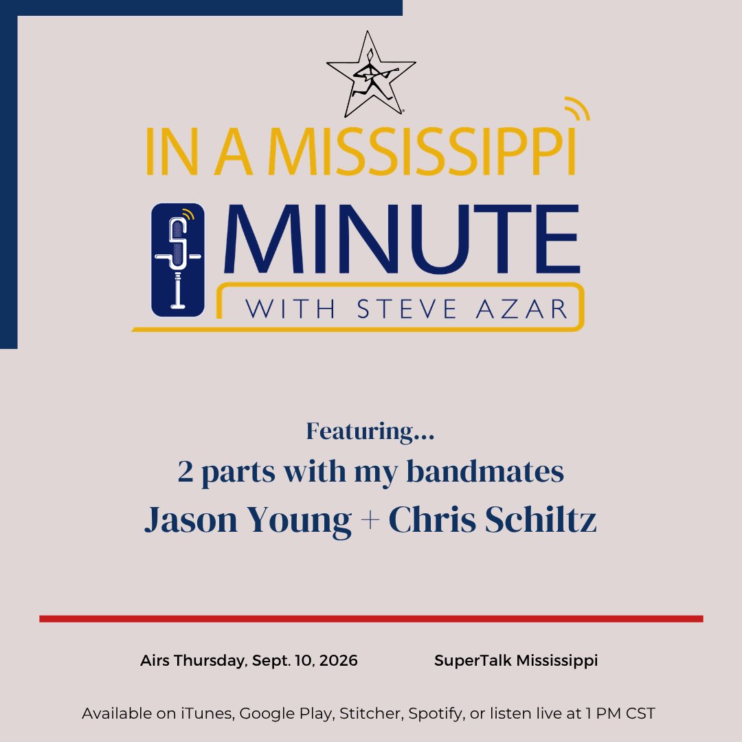 steveazar's tweet photo. My bandmates Jason Young and Chris Schiltz join me today to reminisce old times and new times @supertalk tune in check out our podcast everywhere. @GuarantyBank @visitms @PRRofficial #dancingrabbitgolfclub
@IDHTBMTM https://t.co/b1jW3rcUba