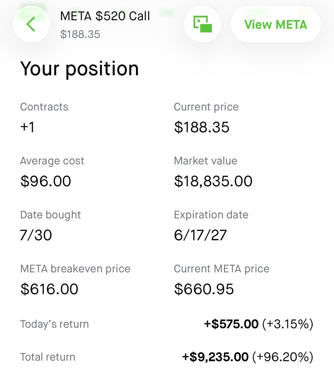 RetireSmarter17's tweet photo. @LukeFalasca Unfortunately I sold PMCC at 620 for 1K premium 🤦‍♀️ https://t.co/u5cCcMAUiW