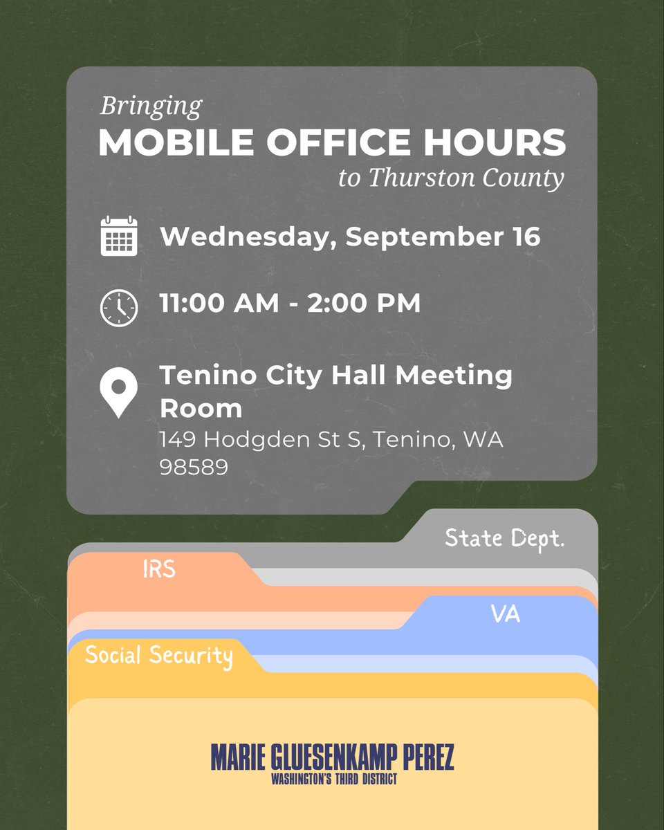 RepMGP's tweet photo. Bringing Mobile Office Hours to Thurston County. https://t.co/nBpYEw8eih