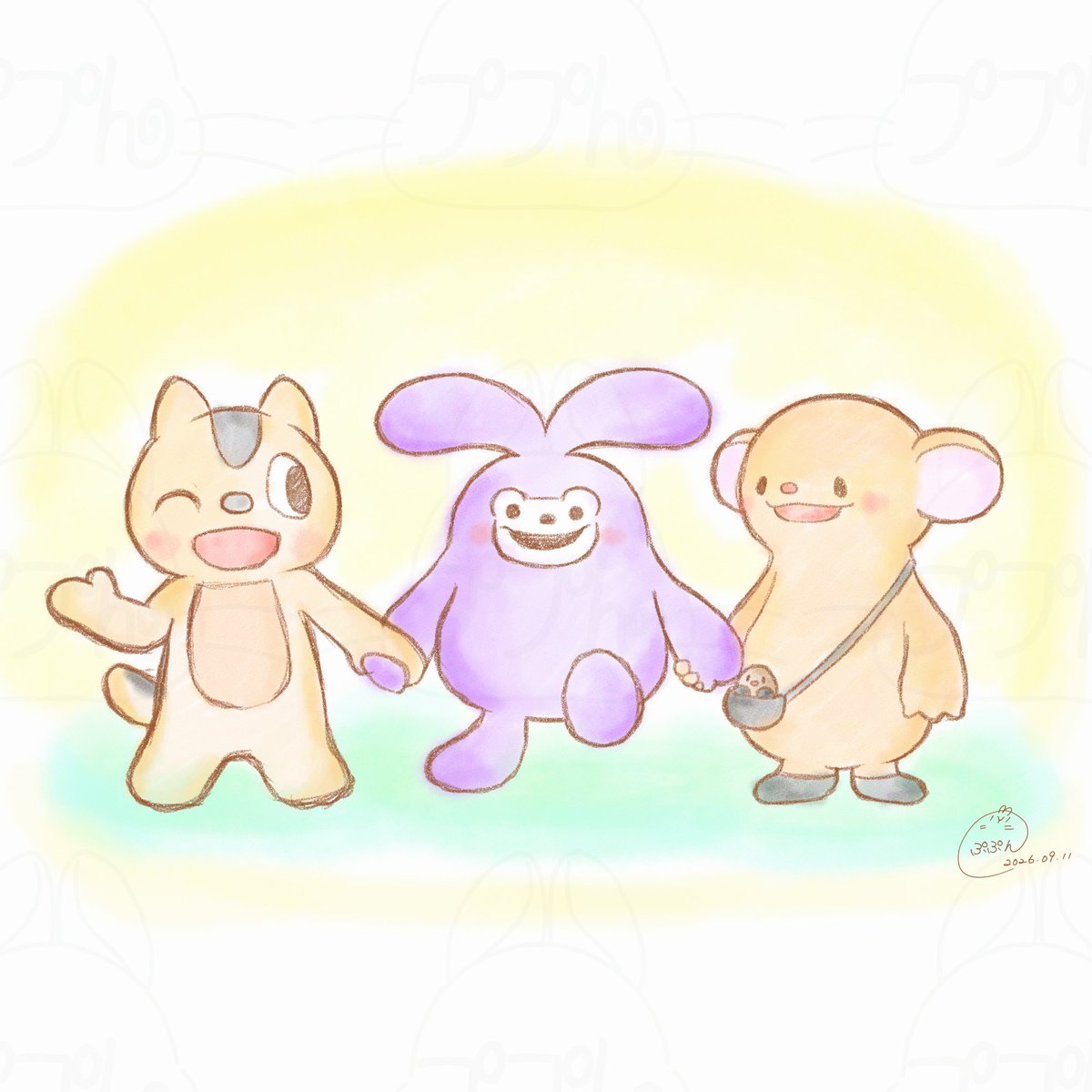 pupu_jirushi's tweet photo. ファンアートです！
描いていくうちに３キャラ共愛着が湧いてきて可愛く見えて来てしまった😂
#JR東日本
#Suica
#新キャラクター https://t.co/Zu5SYZsZ4i