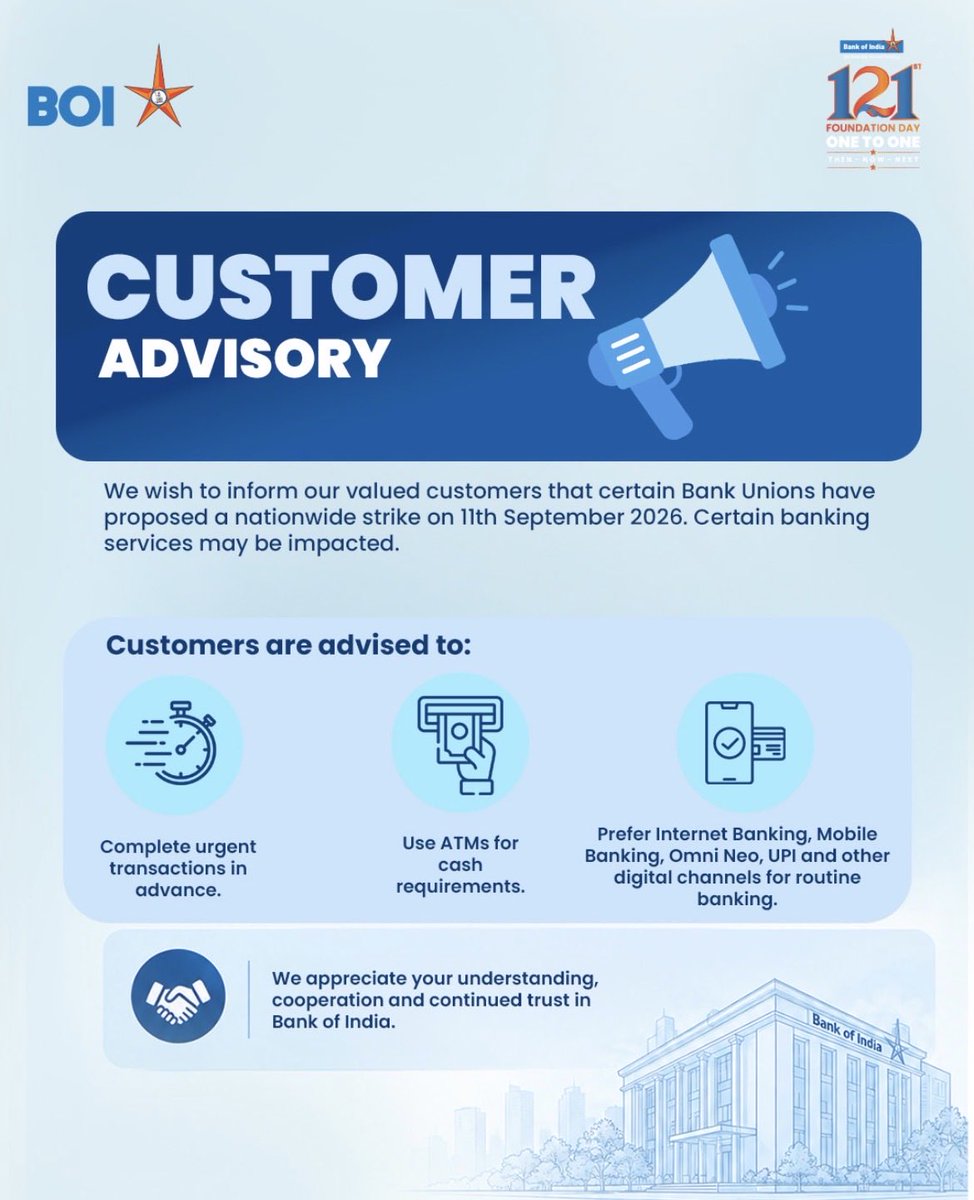 13thbipartite's tweet photo. To @FinMinIndia , @nsitharaman and Unknown Stakeholders,

👉Please refer these communications from various banks. 

👉The banking is not dependent upon 2-3 extra Saturdays every month. Even bankers are compensating for Saturday’s time. So approve justified demand. https://t.co/D5icS8yhFp