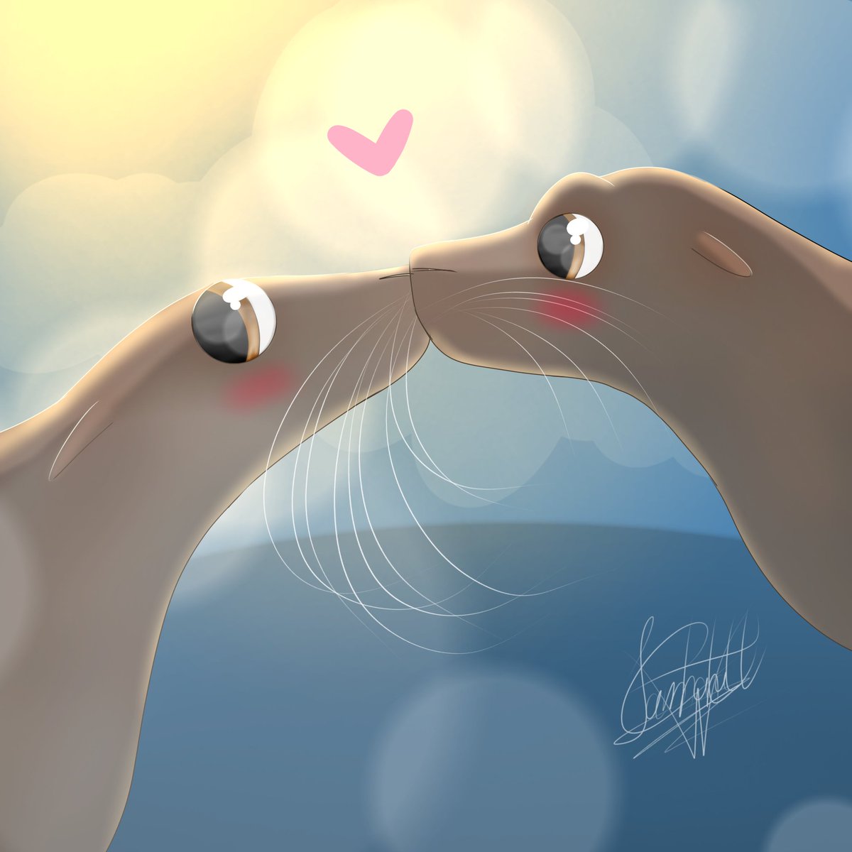 chantalltwolf's tweet photo. 🦭 • Morrin &amp; Reggie! 

Pretty little boys from Instagram: @/sealionreggie

#art #digitalart #sealion #sealionart #sealiondrawing https://t.co/LxtdMqjpdG
