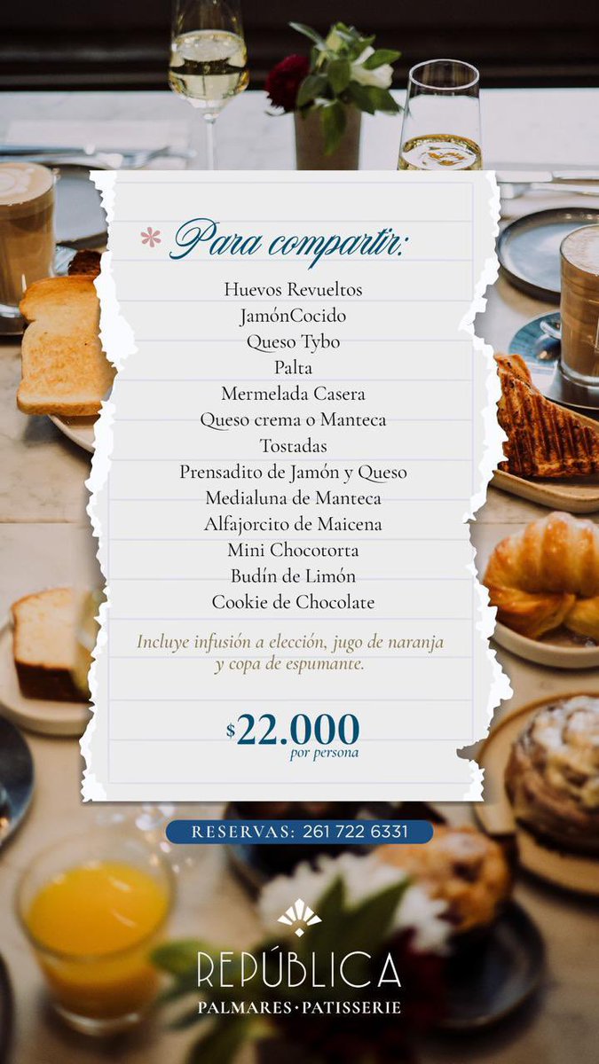 UniversoVigil's tweet photo. El recreo esta vez es en República. 

Del 11 al 13 de septiembre celebramos el Día del Maestro con una Tarde de Té para compartir: cada 10 personas, pagan 8.

📍 República – Palmares
Reservas: 261 722 6331 https://t.co/Bp7CYq6rX8