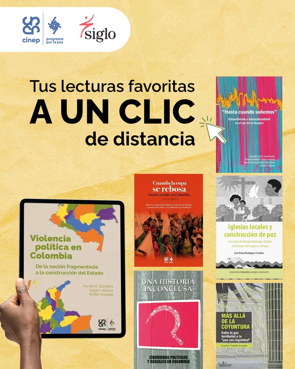 CINEP_PPP's tweet photo. 📚 Tus lecturas favoritas, a un clic de distancia.

Algunos de nuestros libros más solicitados ya están disponibles en formato e-book. 💻📖

✨ Explora el catálogo completo en Librerías @somossiglo y encuentra tu próxima lectura.

#LibrosCinep #LecturasQueTransforman https://t.co/kE1fXYWFQ6
