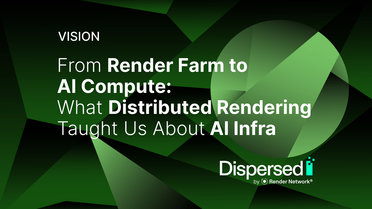 Dispersed_ai's tweet photo. Dispersed wasn’t built from scratch to chase an AI trend.

Since 2017, @rendernetwork has proven that idle GPUs can be coordinated to unleash creative work at scale, powering over 80 million rendered frames along the way.

@Dispersed_ai extends that same proven model beyond rendering, for builders working on AI and general compute.
