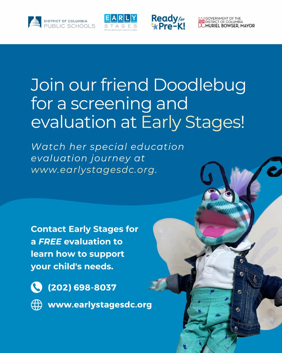 EarlyStagesDC's tweet photo. Our friend Doodlebug is going through the Early Stages screening and evaluation process, helping families understand what to expect along the way. Follow her journey at https://t.co/K0KYjqVeQw. 

#Doodlebug #ChildDevelopment #DCPS #SpecialEducation #EarlyStagesDC https://t.co/0AemcraQy3
