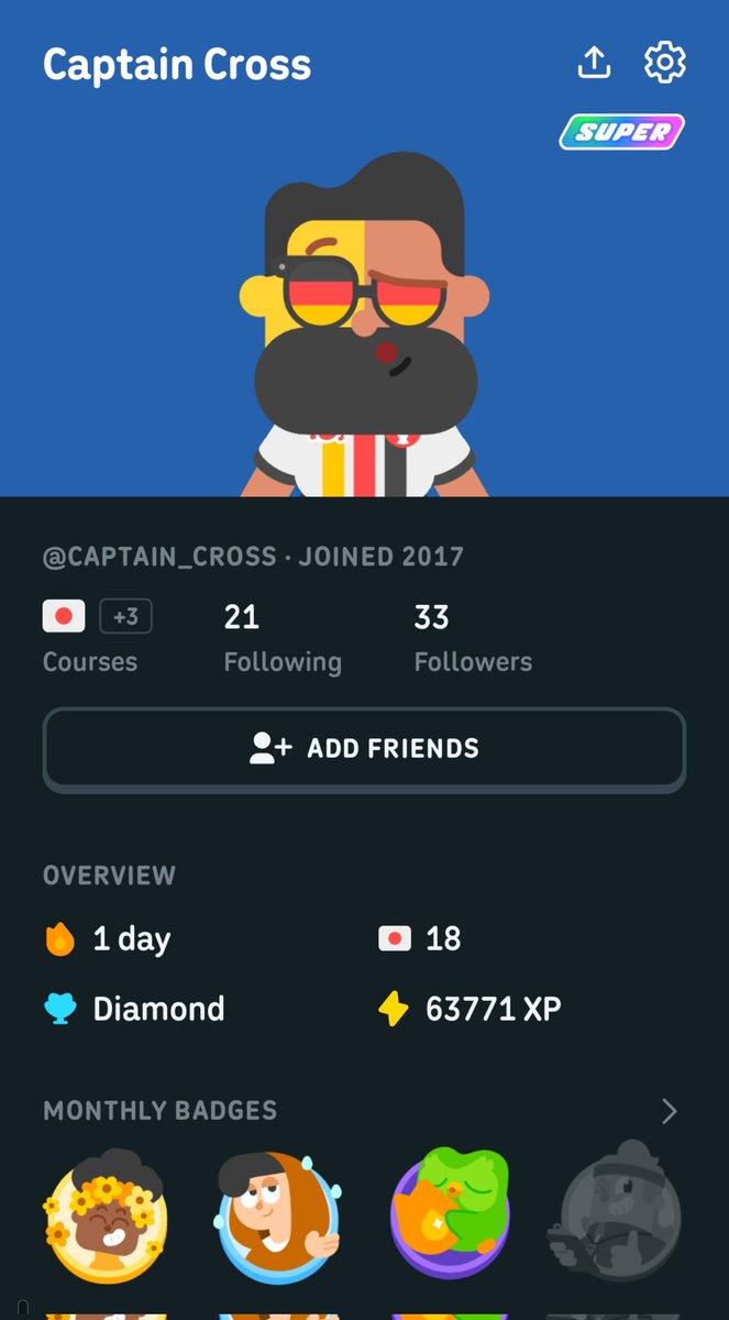 cpt_cross's tweet photo. Almost 300 days of Japanese lost to work travel… @duolingo have mercy on my streak man 😭 
This looks so embarrassing now 😭 https://t.co/vc5tClaWlL
