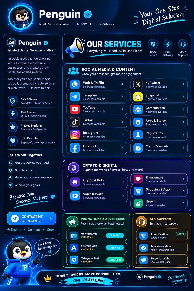 Penguinoffic's tweet photo. 11,000+ Members. Growing Every Day. 🐧💙 
Primot you website,  ads, anything
https://t.co/1nVHhk1utO
#crypto #web #ads #promot #service https://t.co/IusbHonUDZ