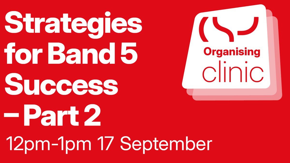 thecspstudents's tweet photo. Join our Organising Clinic on 17 September to explore opportunities to make an impact early in your career by working collectively to address issues affecting Band 5 staff. 

🔗 Open to all CSP members, sign up now: https://t.co/PkyMwaq9H5 https://t.co/gr1LSlECTu